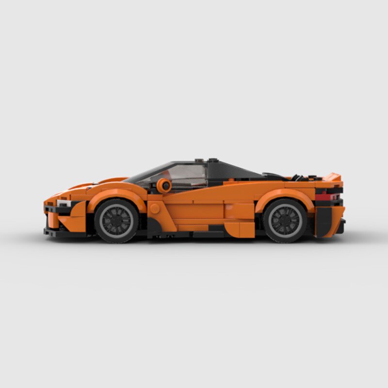 Mclaren 765lt brick model - rear angle view - TheBrickTube