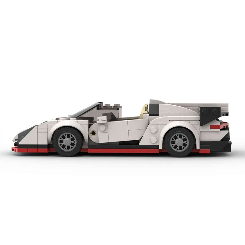 Lamborghini Veneno Roadster brick model - display view - TheBrickTube