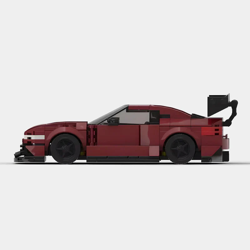 Nissan Silvia 200SX brick model - rear angle view - TheBrickTube
