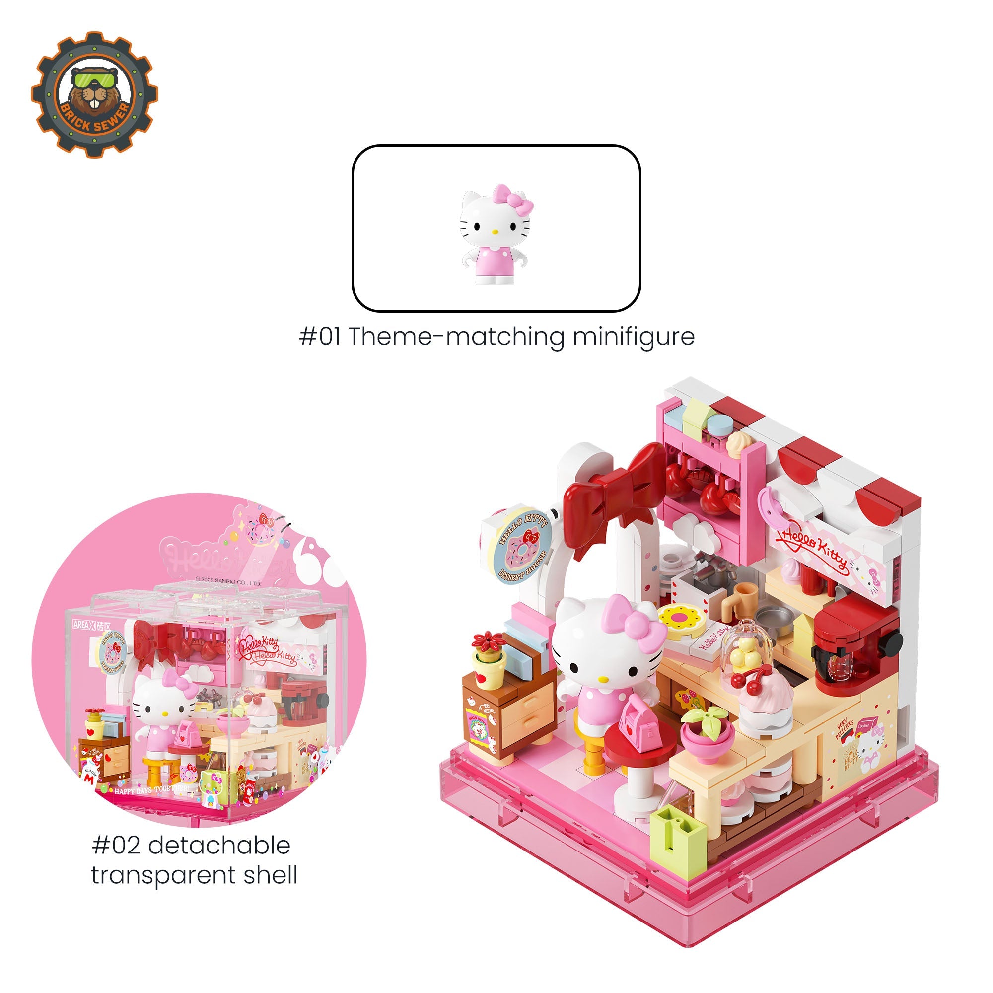 Hello Kitty's Dessert Shop 306pcs | Modular Building Blocks - Image 2 of 11 | TheBrickTube