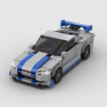 Nissan GTR R34 Fast and Furious brick model - front angle view - TheBrickTube