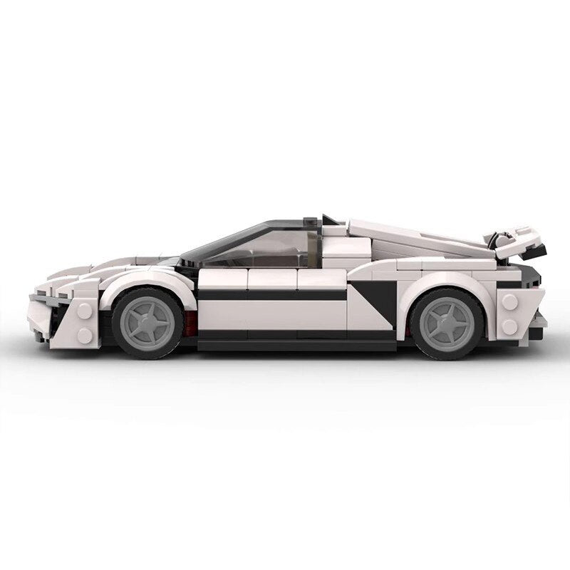 NIO EP9 brick model - rear angle view - TheBrickTube