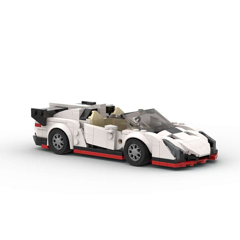 Lamborghini Veneno Roadster brick model - detail close-up - TheBrickTube
