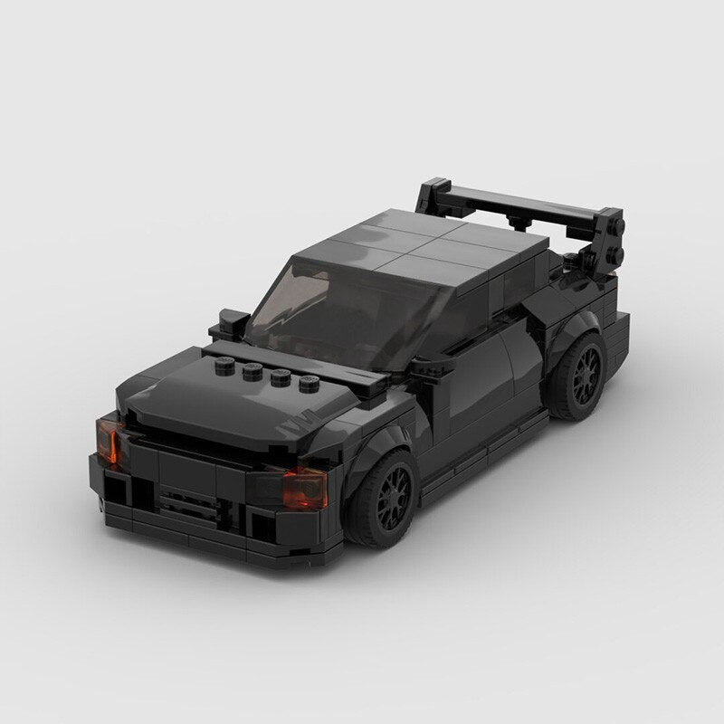 Mitsubishi Evo 1/2/3 brick model - rear angle view - TheBrickTube