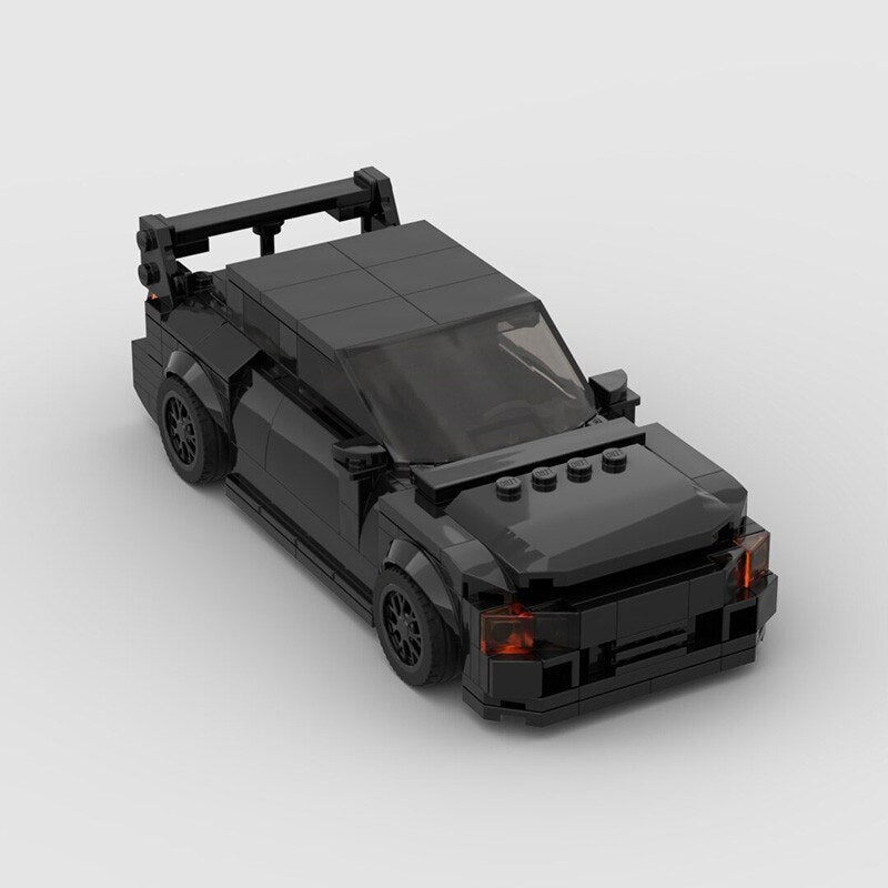 Mitsubishi Evo 1/2/3 brick model - side profile view - TheBrickTube