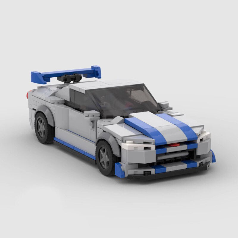 Nissan GTR R34 Fast and Furious brick model - detail close-up - TheBrickTube