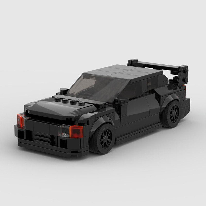 Mitsubishi Evo 1/2/3 brick model - front angle view - TheBrickTube