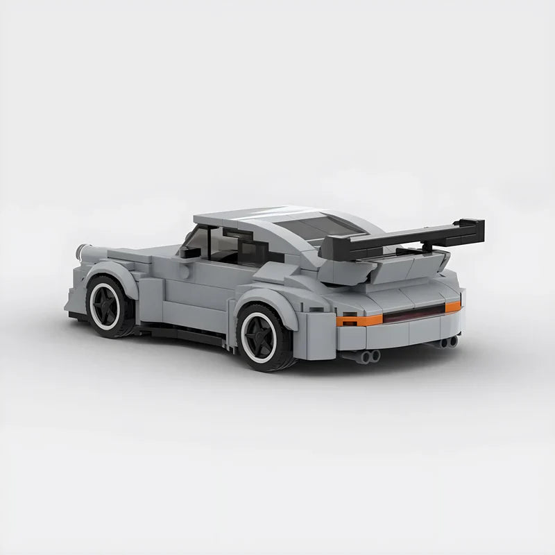 Porsche 911 930 RWB brick model - side profile view - TheBrickTube