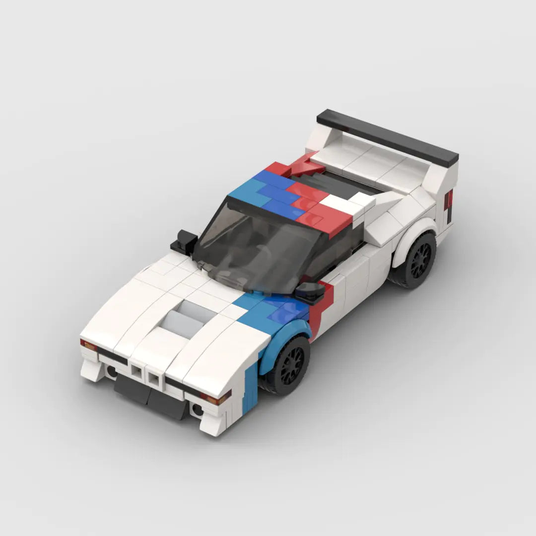 BMW M1 brick model - front angle view - TheBrickTube