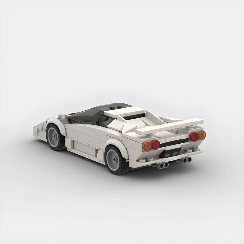 Lamborghini Diablo brick model - display view - TheBrickTube