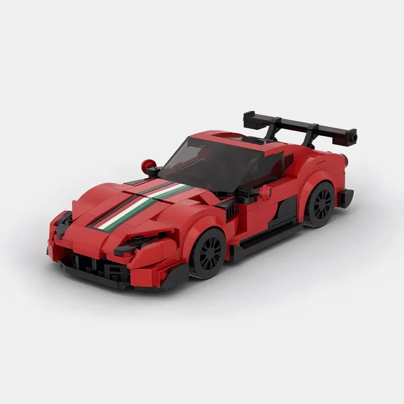 Ferrari 812 GTS brick model - front angle view - TheBrickTube