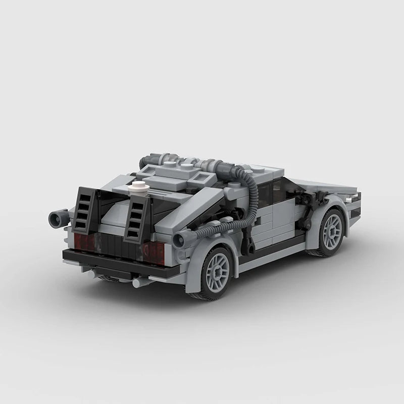 DeLorean DMC-12|Back to the Future brick model - rear angle view - TheBrickTube