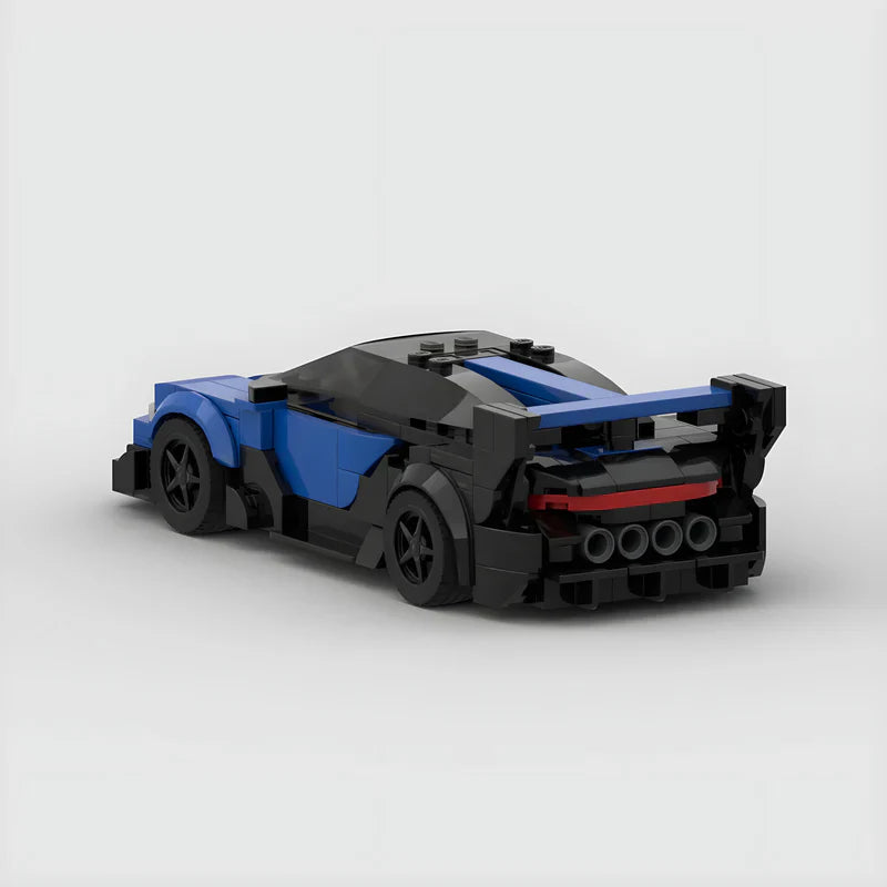 Bugatti Vision GT|Blue brick model - rear angle view - TheBrickTube