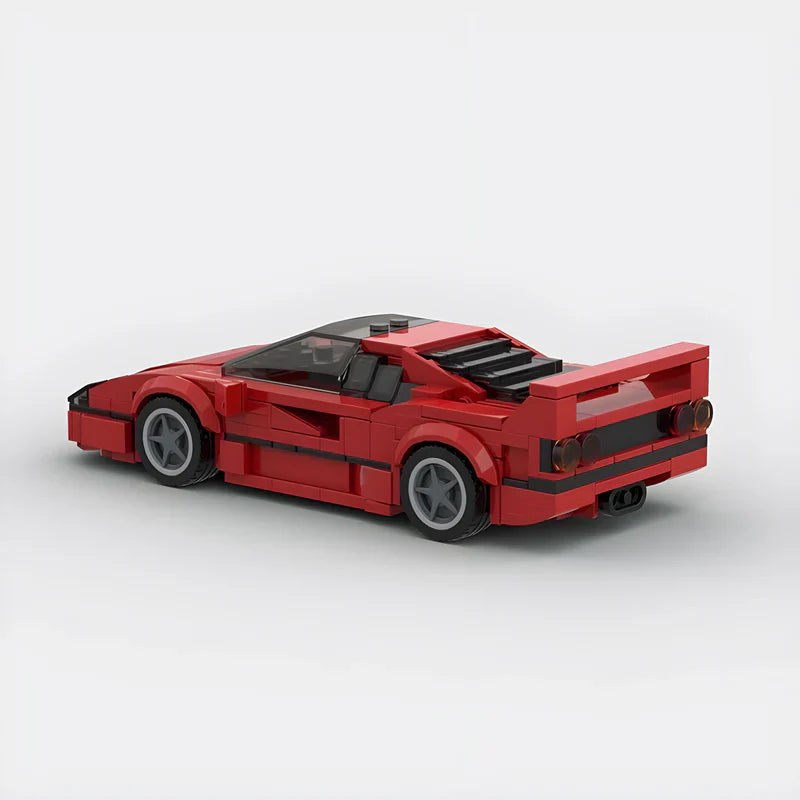 Ferrari F40|Red brick model - side profile view - TheBrickTube