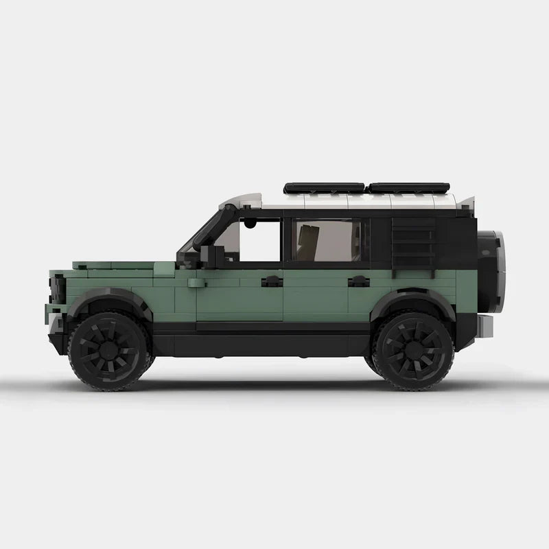 Land Rover Defender brick model - rear angle view - TheBrickTube