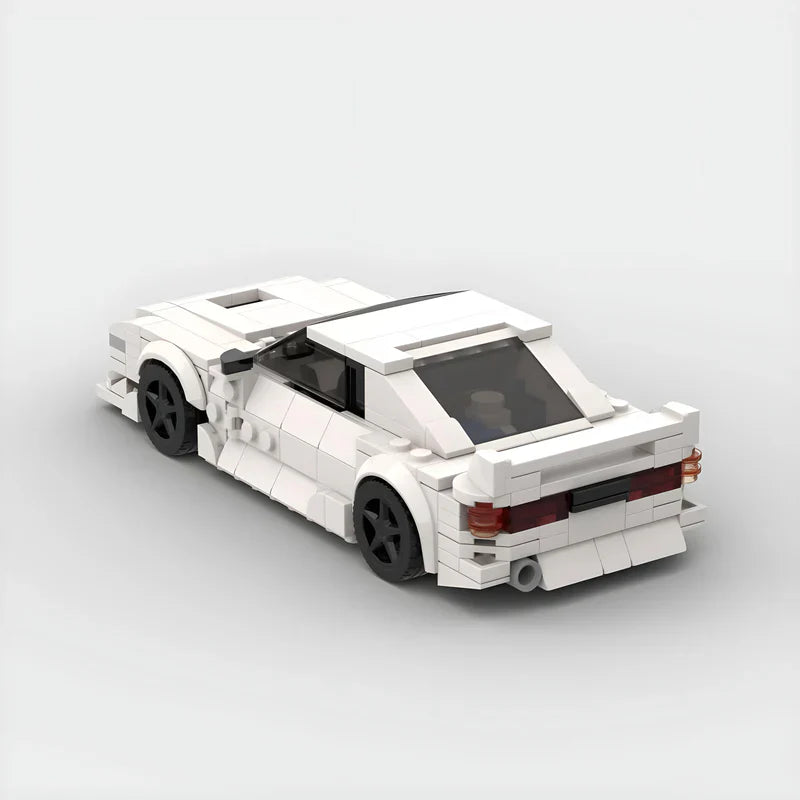Nissan Silvia S14|White brick model - rear angle view - TheBrickTube