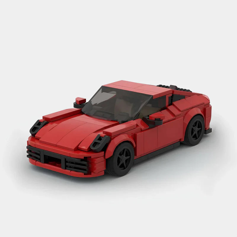 Porsche 911 Carrera 992 brick model - front angle view - TheBrickTube