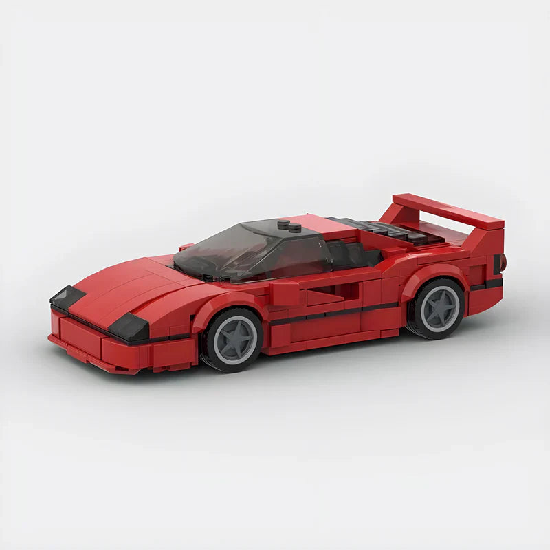 Ferrari F40|Red brick model - front angle view - TheBrickTube