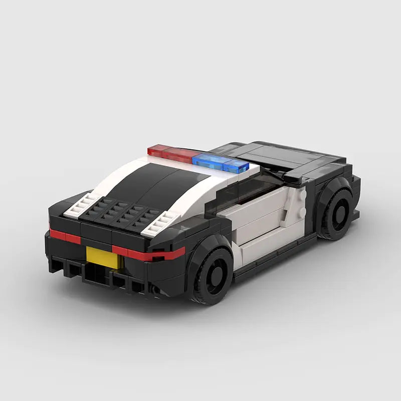 BMW M8 Police Car brick model - side profile view - TheBrickTube