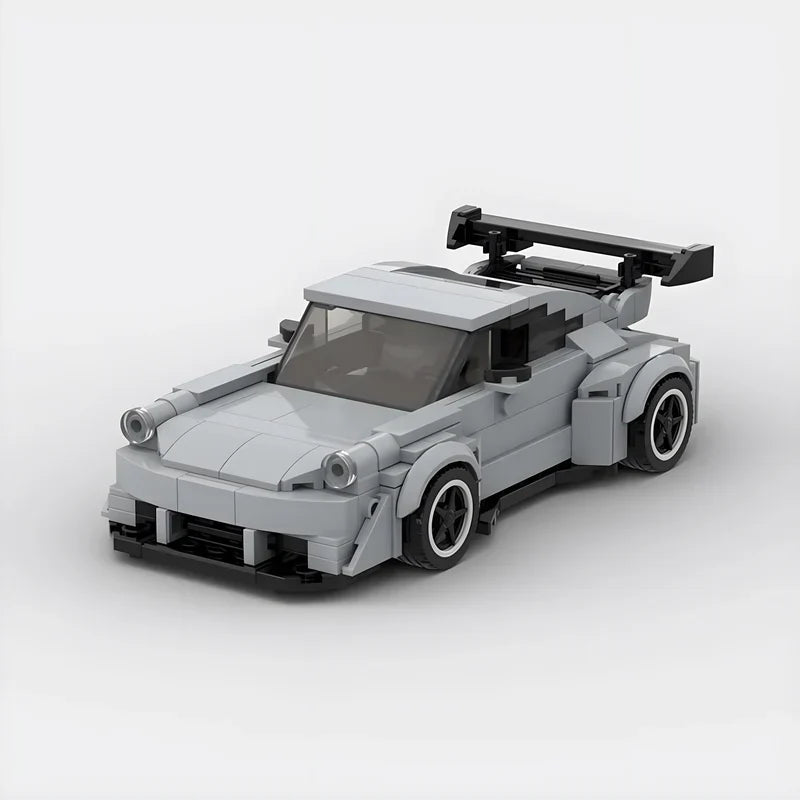 Porsche 911 930 RWB brick model - front angle view - TheBrickTube