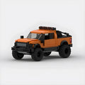 Ford F150 Raptor|Orange brick model - front angle view - TheBrickTube