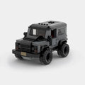 Land Rover Defender brick model - front angle view - TheBrickTube