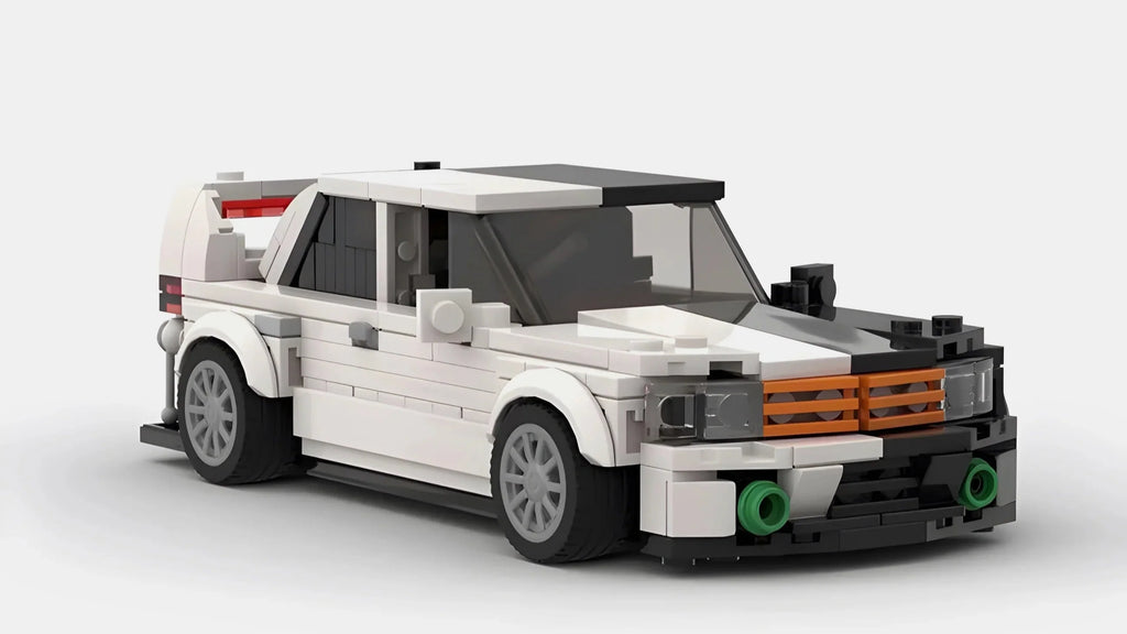 Mercedes-Benz 190E ASAP Rocky brick model - rear angle view - TheBrickTube