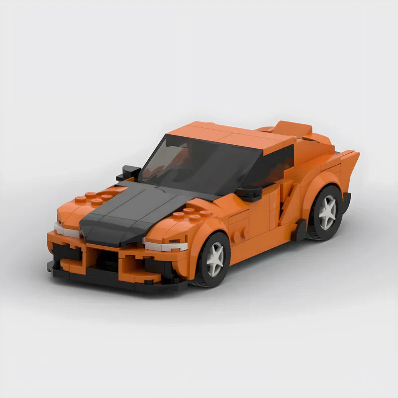 Toyota Supra GR|Fast And Furious brick model - front angle view - TheBrickTube