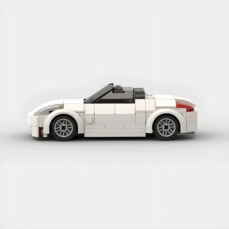 Nissan 350Z Convertible brick model - rear angle view - TheBrickTube