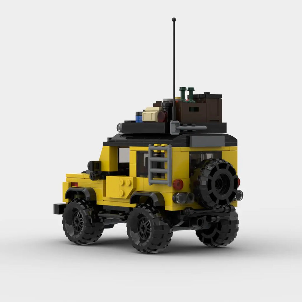 Land Rover Defender Overland brick model - side profile view - TheBrickTube