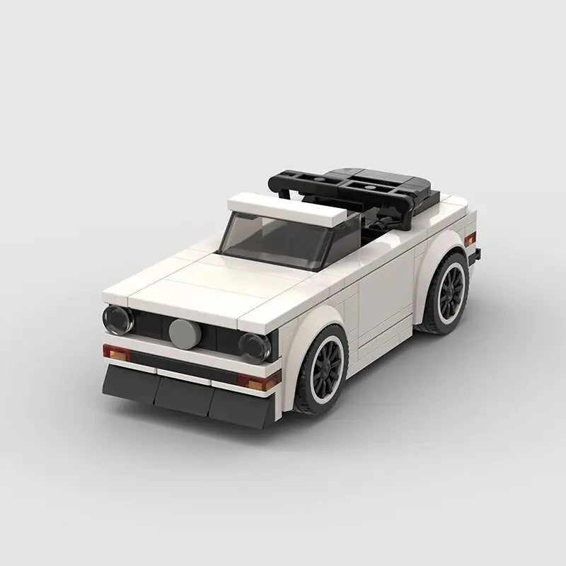Volkswagen Golf MK1 Convertible brick model - detail close-up - TheBrickTube