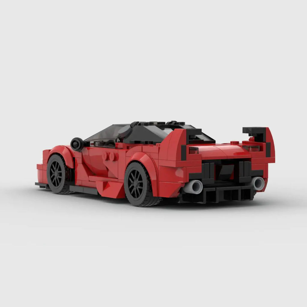 Ferrari FXX K brick model - side profile view - TheBrickTube