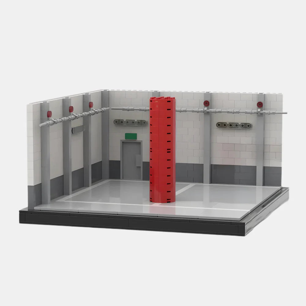 Parking Garage brick model - side profile view - TheBrickTube