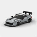 Mercedes-Benz AMG GT Black series|Grey brick model - front angle view - TheBrickTube