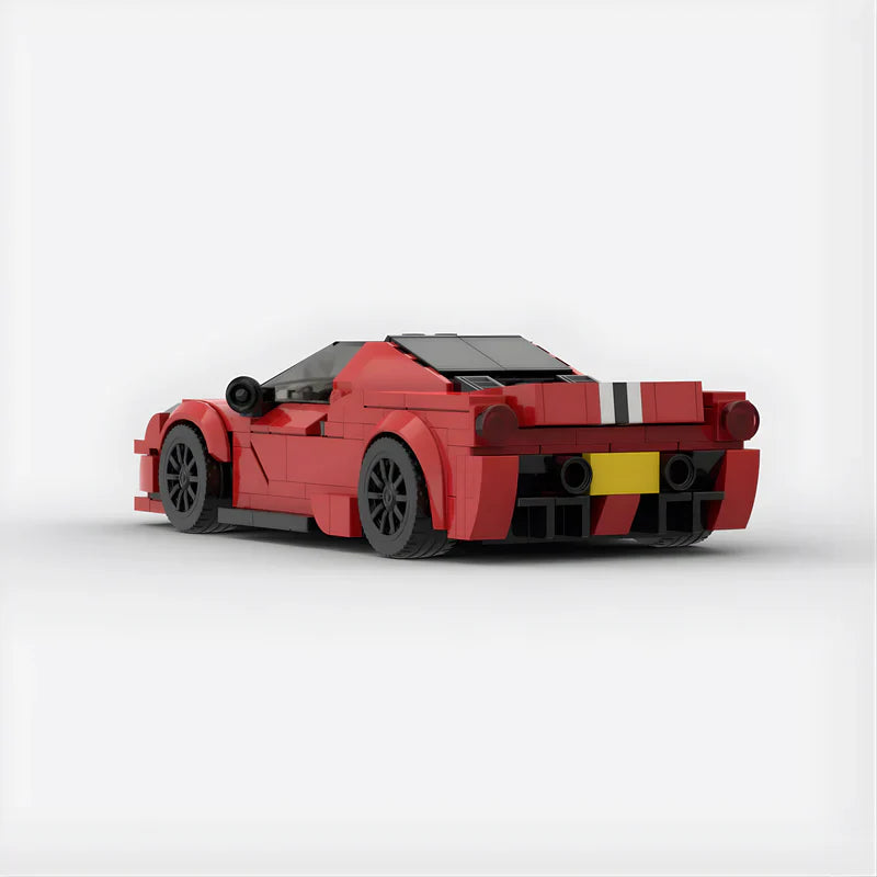 Ferrari 488 pista brick model - rear angle view - TheBrickTube