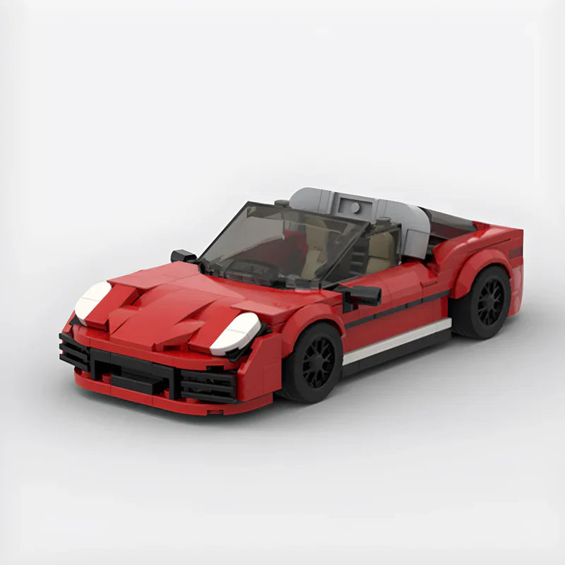 Porsche 911 Targa|Red brick model - front angle view - TheBrickTube