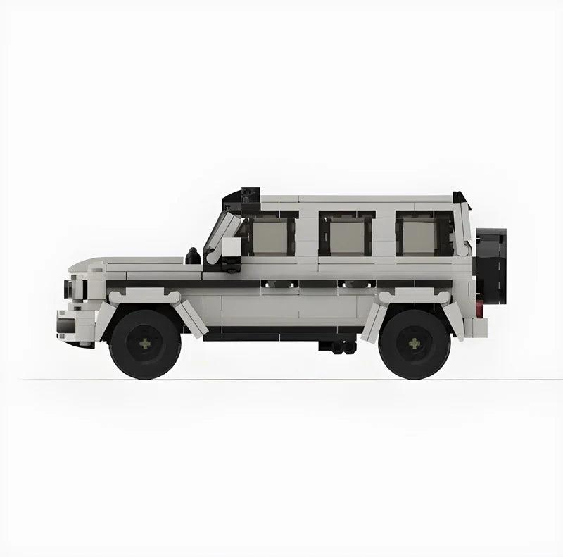 Mercedes-Benz G63|Grey brick model - rear angle view - TheBrickTube