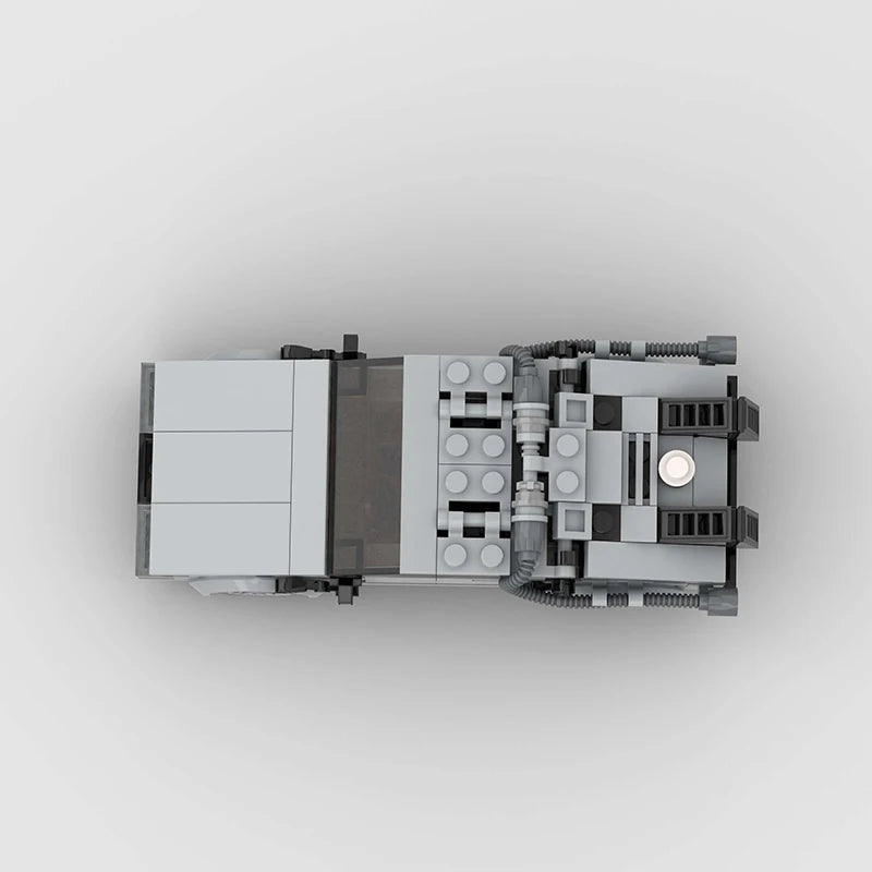 DeLorean DMC-12|Back to the Future brick model - top-down view - TheBrickTube