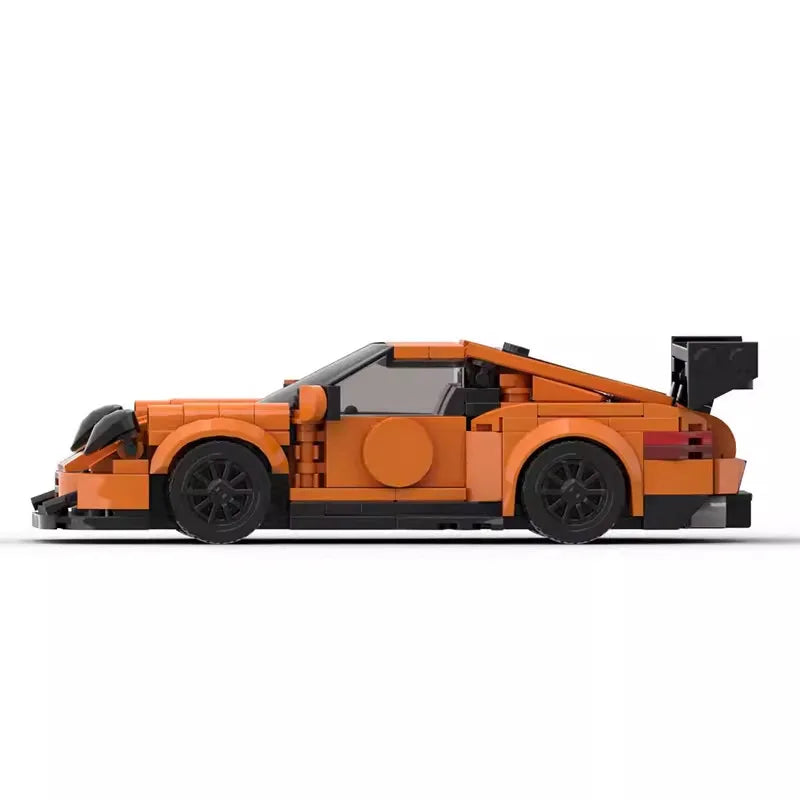 Porsche 911 GT3RS Halloween Edition brick model - rear angle view - TheBrickTube