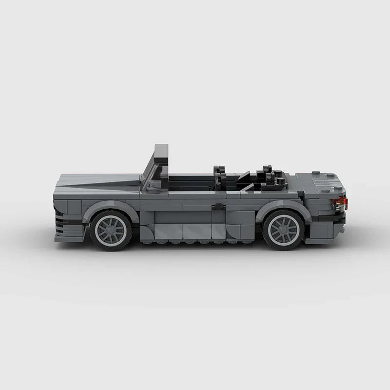 BMW 325i E30 Convertible brick model - rear angle view - TheBrickTube