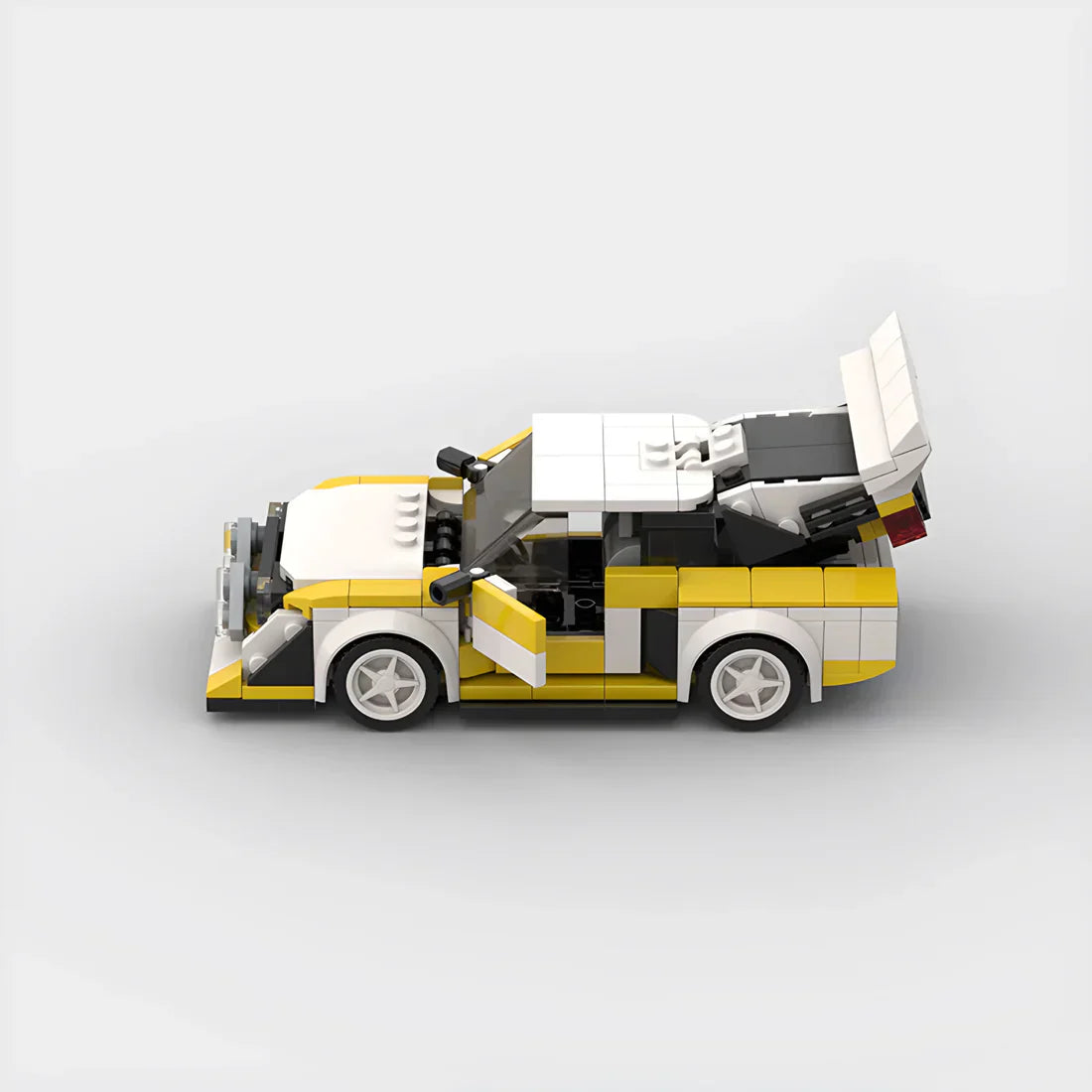 Audi Quattro S1 brick model - side profile view - TheBrickTube