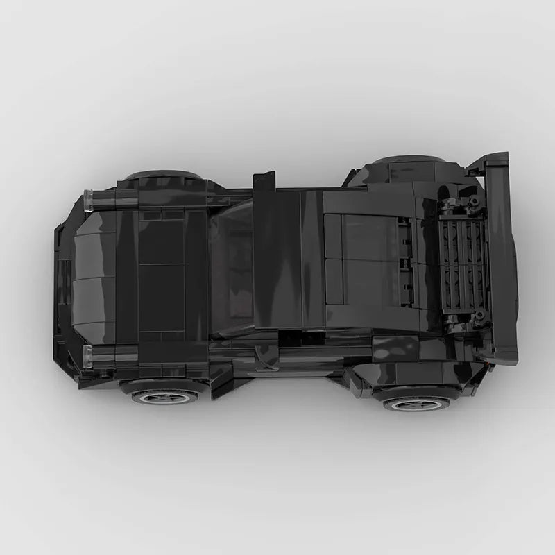 Porsche 911 930 RWB Black brick model - rear angle view - TheBrickTube