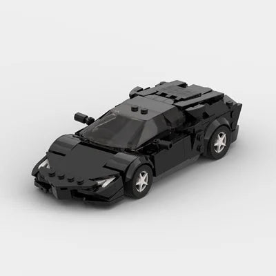 Lamborghini Aventador|Black brick model - front angle view - TheBrickTube