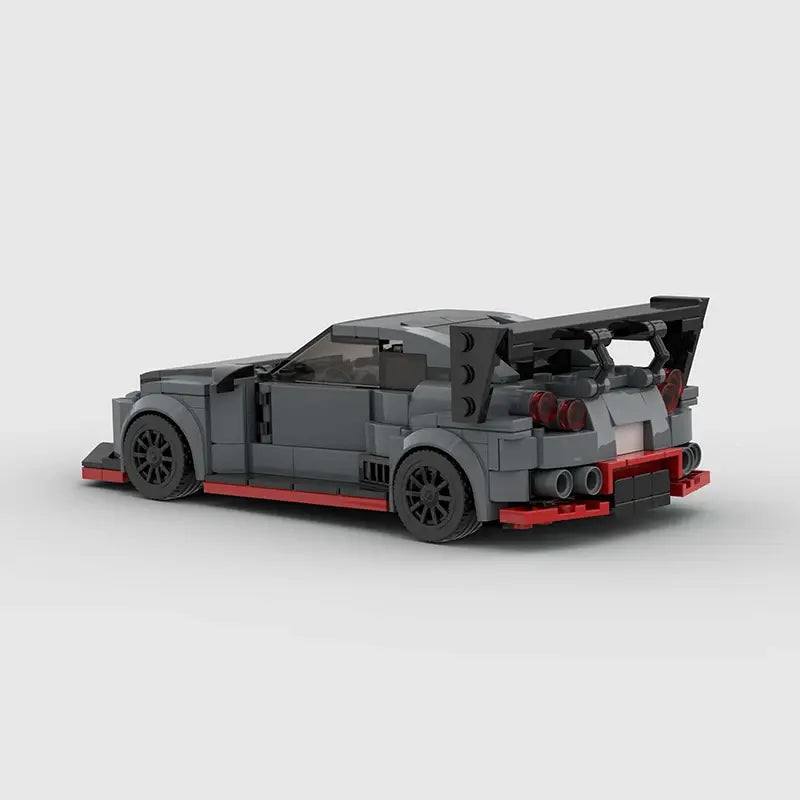 Nissan GT-R R35 Widebody brick model - rear angle view - TheBrickTube
