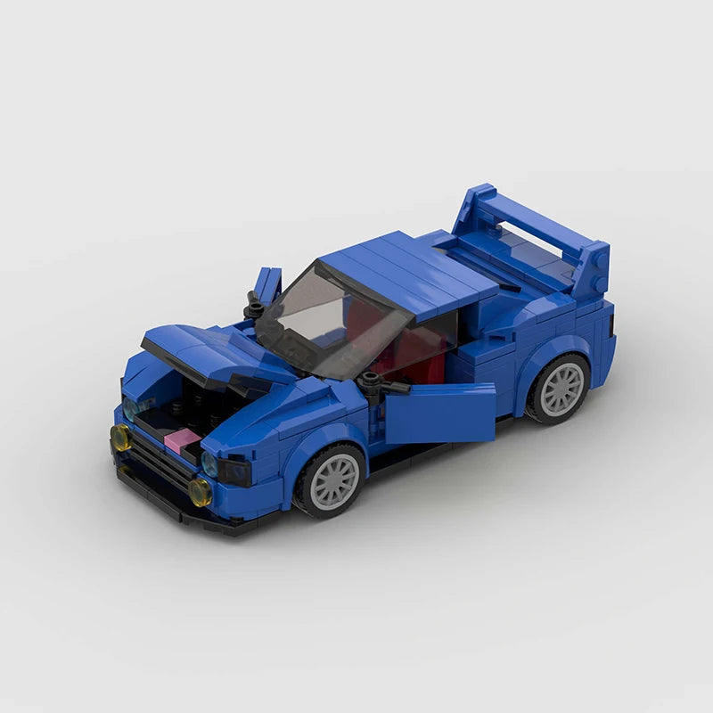 Subaru Impreza WRX STI brick model - rear angle view - TheBrickTube