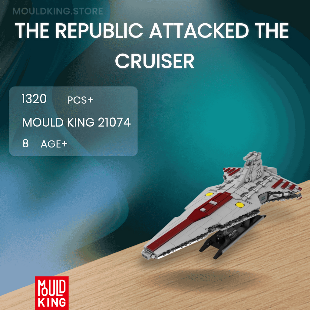 21074 The Republic Attacked The Cruiser with 1320 Pieces | Ship Building Blocks - Image 8 of 8 | TheBrickTube