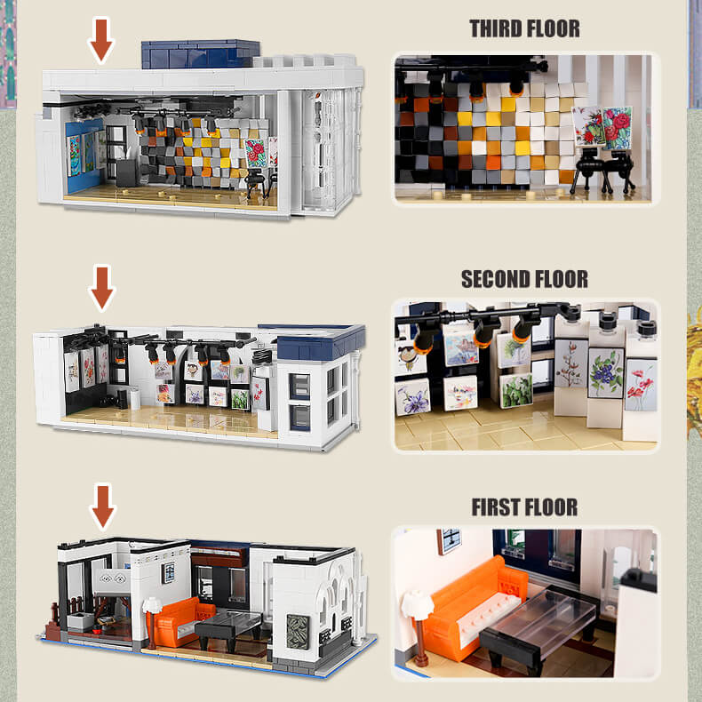 16043 Art Gallery Showcase 3-Layer MOC Building Set | 3,536 PCS - Image 4 of 9 | TheBrickTube