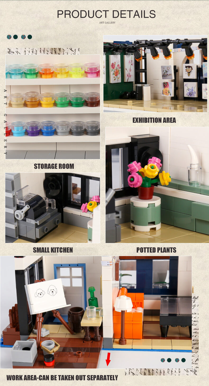 16043 Art Gallery Showcase 3-Layer MOC Building Set | 3,536 PCS - Image 5 of 9 | TheBrickTube