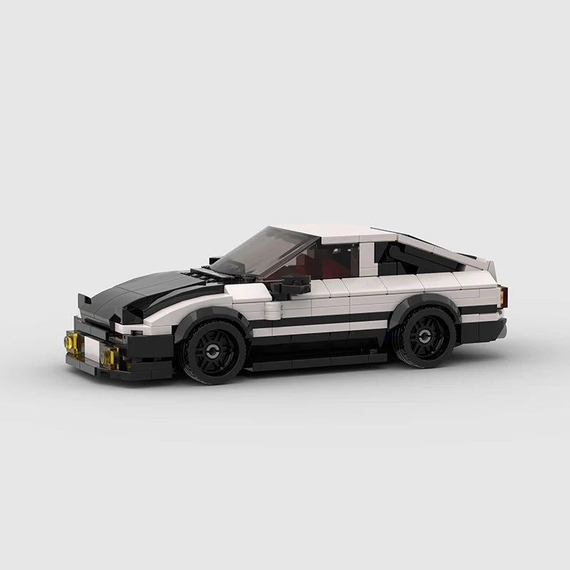 Toyota AE86 Initial D brick model - side profile view - TheBrickTube