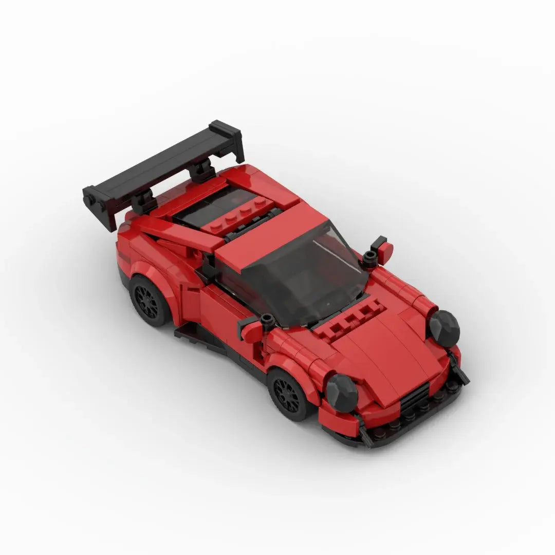 Porsche 911 GT3RS|Red brick model - detail close-up - TheBrickTube